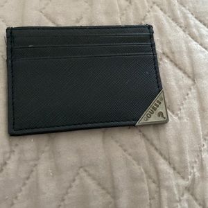 Guess cards holder black genuine leather